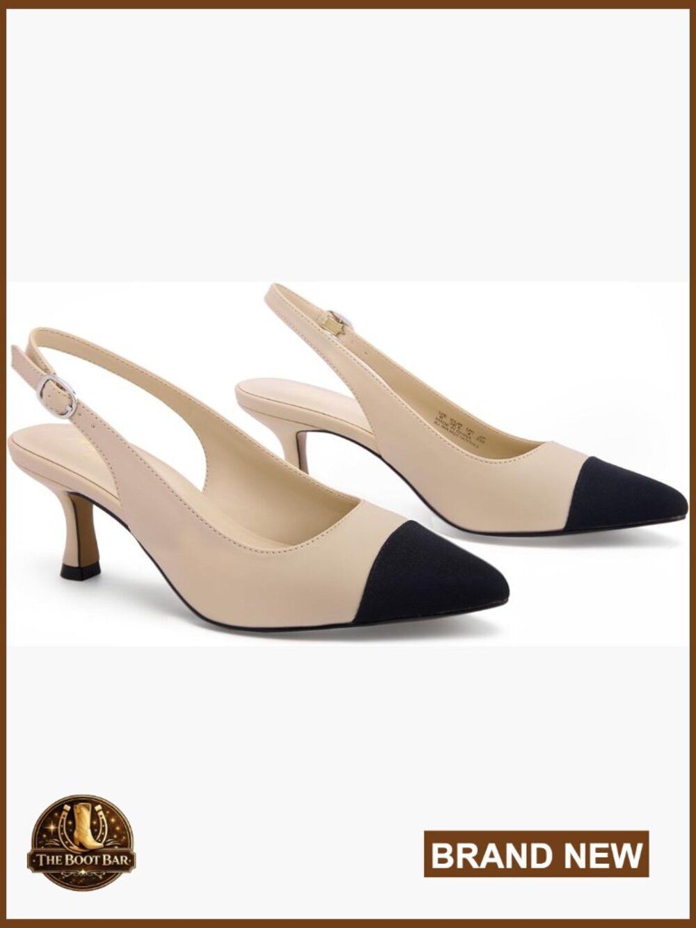 Slingback Kitten Heels Pointed Toe Low Heel Pumps Comfortable Dress Shoes